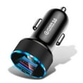 thumbnail image 1 of Mini Dual USB Car Charger For Phone 24V 3A Mobile Phone Charger For iPhone Fast USB Charger Adapter For Car For Tablets Black, 1 of 6