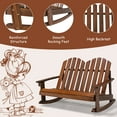 thumbnail image 2 of Gymax Adirondack Rocking Chair Kid Backrest Armrest Solid Wood Coffee, 2 of 7