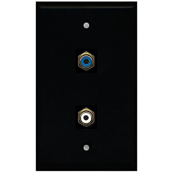 RiteAV - Black 1 Port RCA White 1 Port RCA Blue Wall Plate