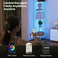 thumbnail image 4 of Corner Shelf Stand,Tall White Corner Shelf with LED Light with Music Sync and 16 Million DIY Color,Narrow Bookshelf Storage Rack Display Shelf Unit with Metal Frame for Living Room,Bedroom (White), 4 of 11