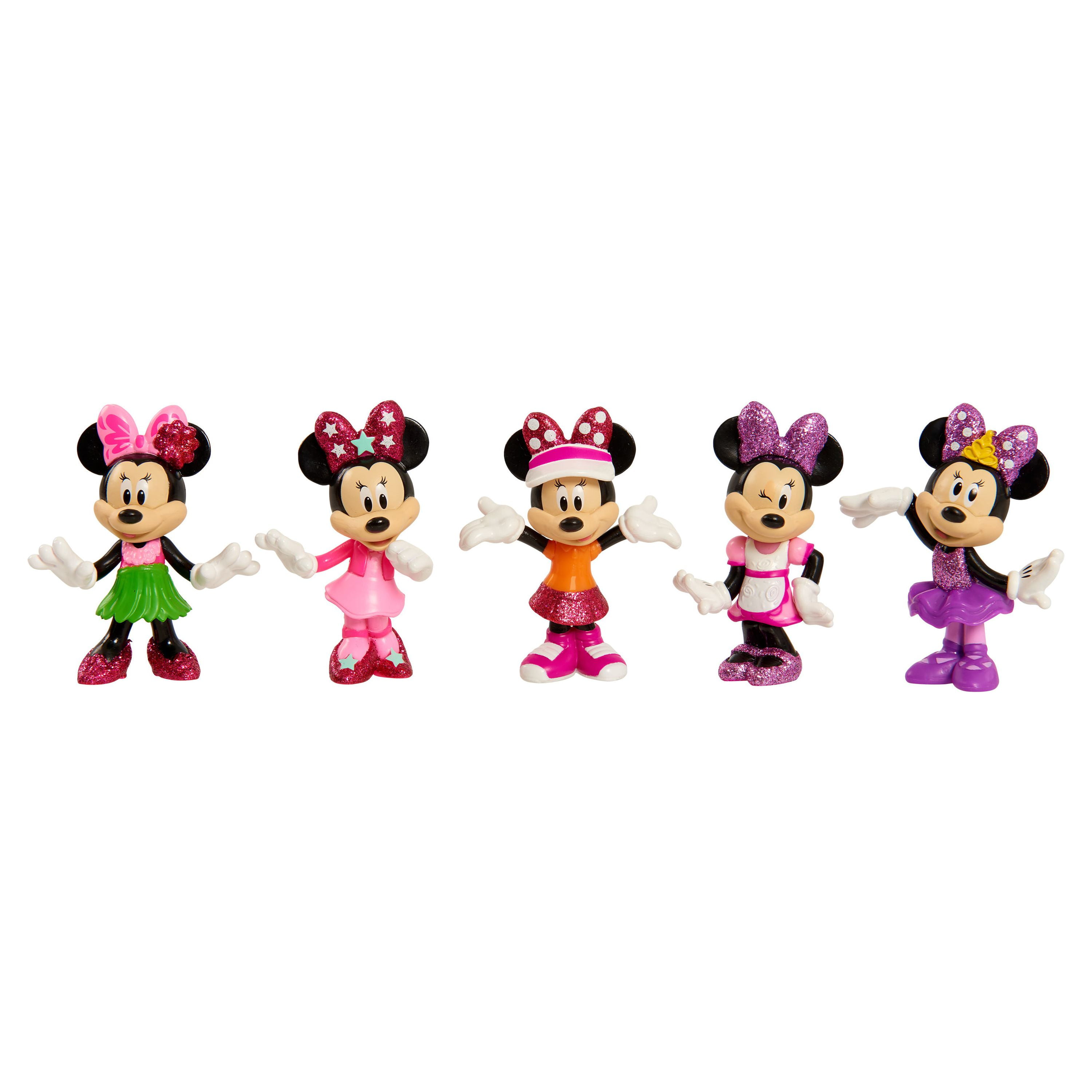 Disney Junior Minnie Mouse 3-inch Collectible Figure Set, 5 Piece Set,  Officially Licensed Kids Toys for Ages 3 Up by Just Play