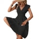thumbnail image 3 of Vestido de Fiesta para Mujer, con Encaje Bordado y Ojales, Cintura Fruncida, Mangas Acampanadas, Corte A, , Midi, para (2025) Negro M, 3 of 9