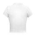 thumbnail image 1 of Camisa de manga corta Nikou blusa con botones cortos y punto acanalado para mujer, 1 of 9