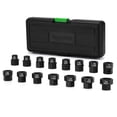 thumbnail image 1 of TecoTek 15-Piece 1/2-Inch Drive Metric Low Profile Impact Socket Set, Stubby Socket Set, 10mm-24mm, No Skips Sizes, 6 Point, Cr-Mo, Shorter, 1 of 9