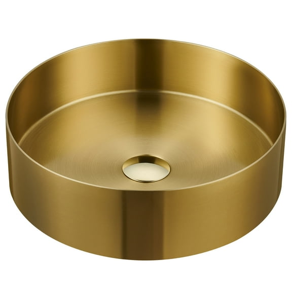 Karran Usa Ccv200 Cinox 14-1/4" Circular Stainless Steel Vessel Bathroom Sink - Gold