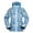 Retro Blue Starbursts, variant on Women's Winter Ski Jacket with Zip-Off Hood,Retro Indigo Starbursts,L