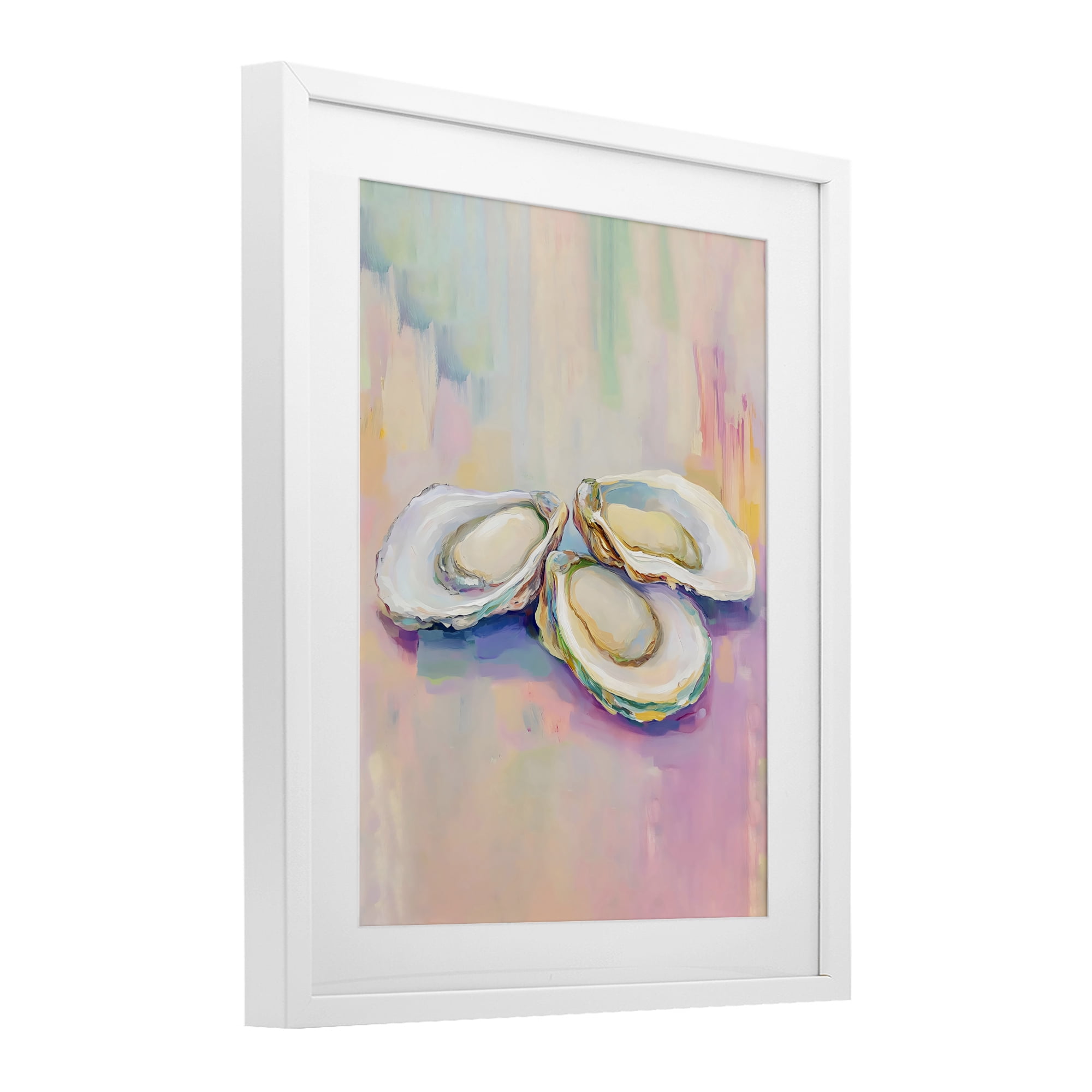 Stupell Industries Pastel Oysters Harmony White Framed Print Under Glass, design by The Prints Vibe