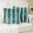 thumbnail image 2 of Home Soft Things Plush Striped Faux Fur Pillow Covers, Set of 2, 20"x20", Jamba, 2 of 8