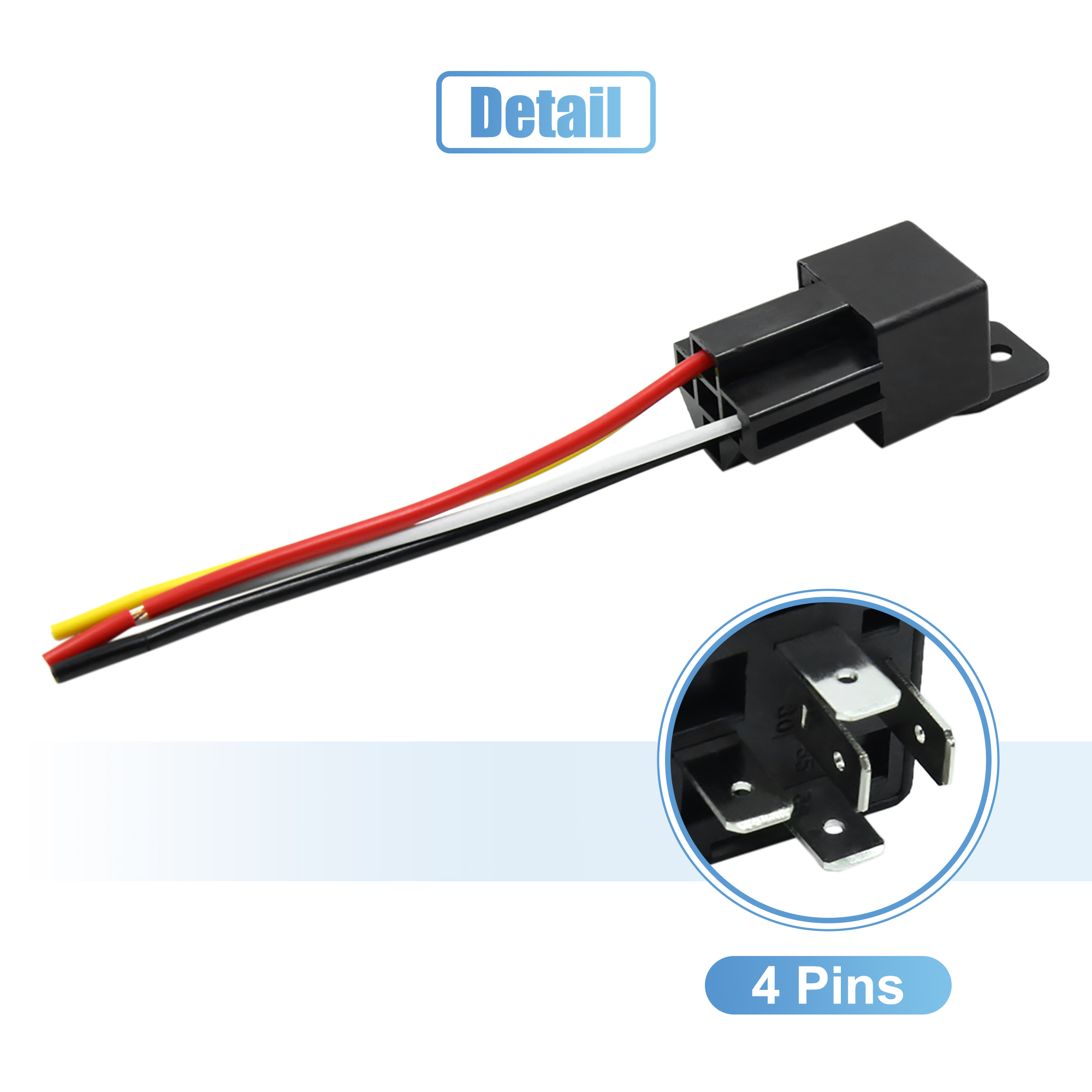 Weasch 2-Pack JD1914 Car Relay & Harness - 12V 40A 5 Pin SPDT, 12AWG Wiring, For Automotive, Truck, Motorcycle, Boat