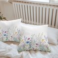 thumbnail image 6 of Pink Blue Floral Throw Pillow Covers 16x16 Inch Set of 2, Farmhouse Garden Flowers Botanical Waterproof Outdoor Pillow Covers, Decorative Cushion Pillowcases for Couch, Sofa, Bed, Garden, Patio, 6 of 9