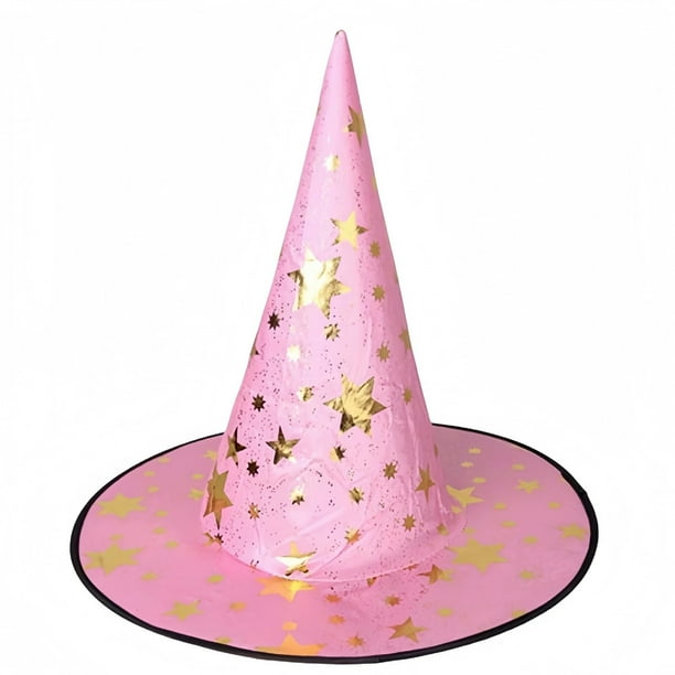 Sombrero de bruja de Halloween para adultos y niños Sombreros clásicos negros puntiagudos con accesorios de disfraz de estrella para mujeres y hombres Fiesta de Halloween