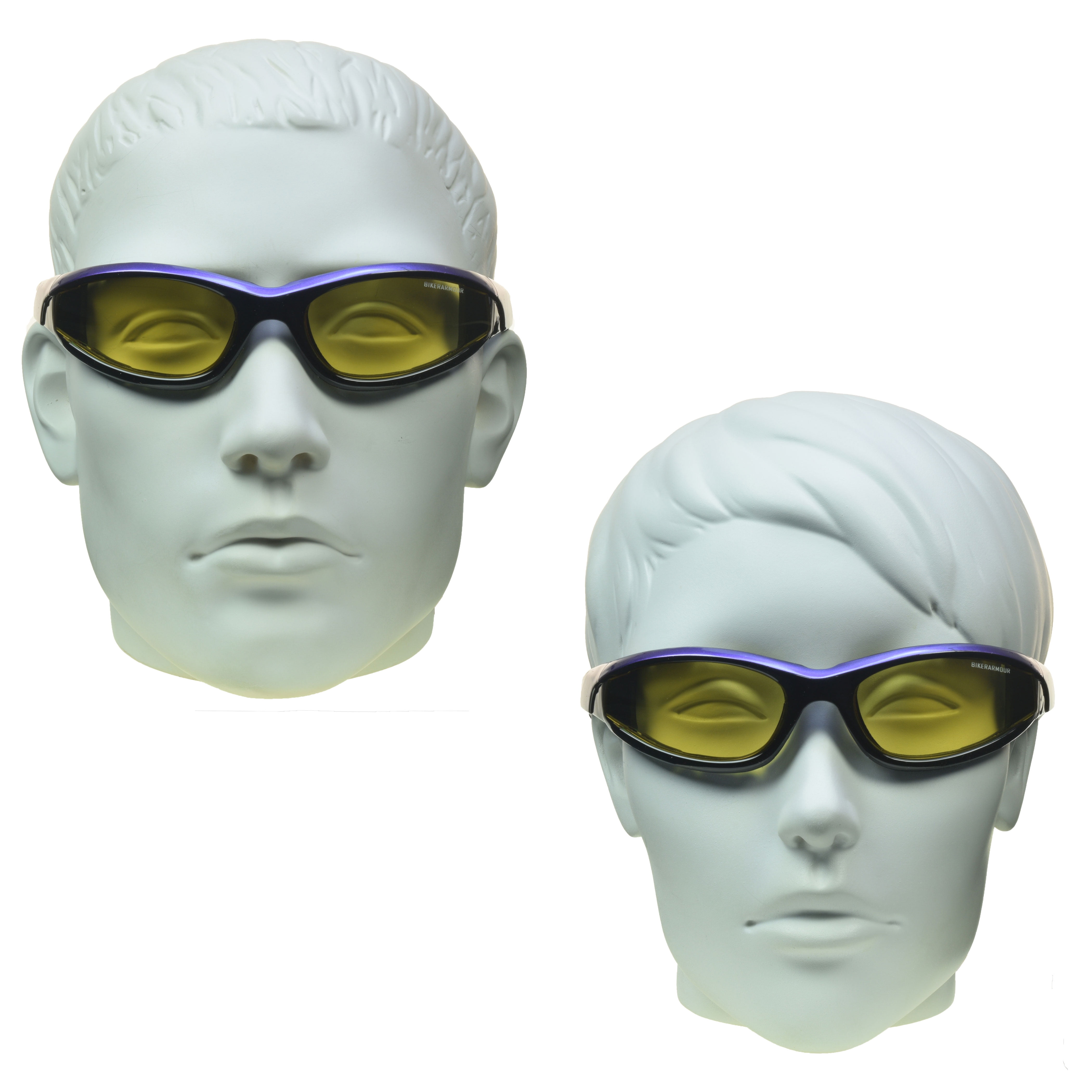 Bikershades Motorcycle Biker Night Safety Glasses Purple Women Clear & Yellow