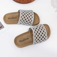 thumbnail image 4 of Kids Summer Breathable Mesh Woven Hollow Out Soft Sole Non-Slip Casual Beach Slippers Sandals for Boys Girls Indoor Outdoor Pool Shower Slides Gray 9.5(3-4 Years), 4 of 7