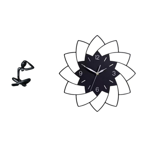 Escultura De Pensador Abstracto, Figura Decorativa Moderna Para Estantería O Escritorio. Ideal Como Regalo De Cumpleaños. Reloj De Pared Acrílico Con Forma De Flor. Silencioso, Para