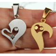 thumbnail image 3 of Lovers Couple 2 Tone Heart Pendant Matching Set Stainless Steel, 3 of 3