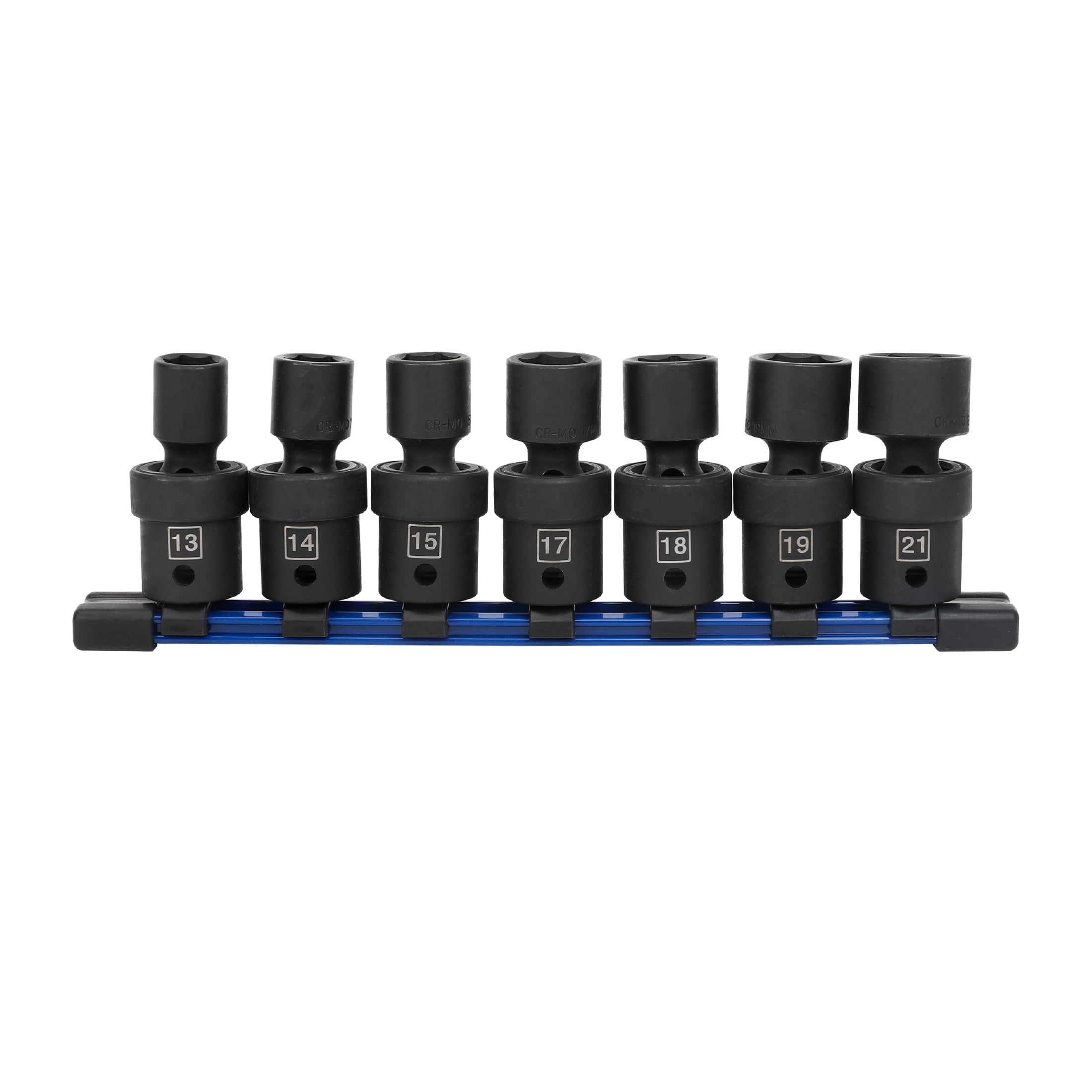 Hyper Tough 7-Piece 1/2" Drive Swivel Impact Socket Set, MM