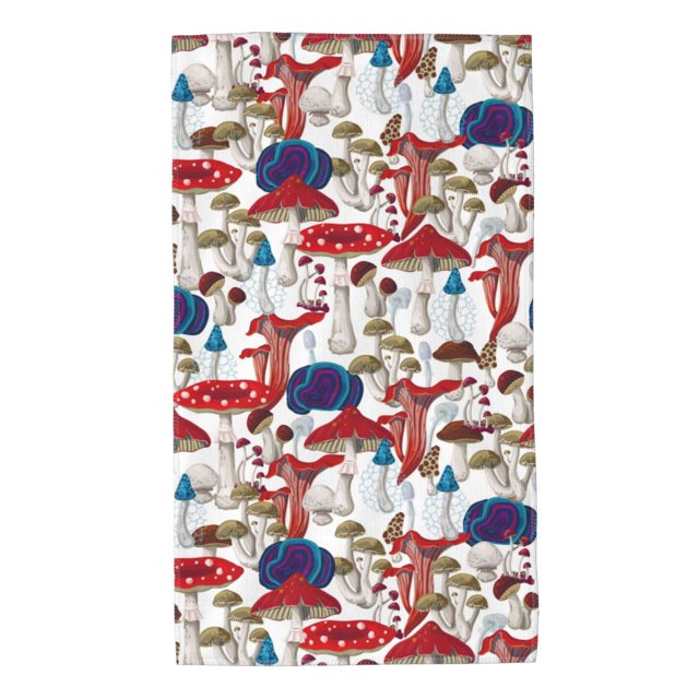 Fotbe Colorful Mushrooms (2) Toalla Premium con Patrón, Toalla de Microfibra de Secado Rápido, Ligera y Altamente Absorbente (27.5x16in), Ideal para Uso Diario