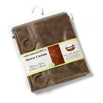 Carnation Home Fashions PEVA Fashion Color Shower Curtain with Built in Hooks