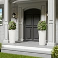 thumbnail image 5 of Chiccushion 23.6 inch Tall Planter Set of 2, Large Plastic Round Planter for Outdoor Indoor Garden Patio Front Door, White, 5 of 8