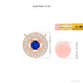 thumbnail image 3 of Angara Natural 0.22 Ct. Blue Sapphire with Diamond Halo Pendant Necklace in 14K Rose Gold for Women with 18 Inch Cable Chain, 3 of 8