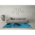 thumbnail image 3 of Ahgly Company Indoor Round Abstract Light Blue Modern Area Rugs, 7' Round, 3 of 4