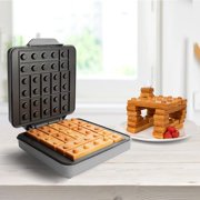 Building Brick Electric Waffle Maker - GREY - with 2 Construction Eating Plates - Cook Fun, Buildable Waffles in Minutes - Revolutionize Breakfast, as seen on Kickstarter