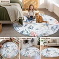 thumbnail image 5 of Ocean Starfish Round Area Rug 3.3 FT, Non Slip Small Entryway Kitchen Mat, Summer Coastal Coral Flower Shells Washable Soft Circular Rug Non-Shedding Door Mat for Bathroom Playroom Kids Room, 5 of 9