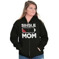 thumbnail image 3 of Single Mom Funny Dying Battery Joke Womens Plus Size Graphic Zipper Hoodie Brisco Brands 2X, 3 of 5