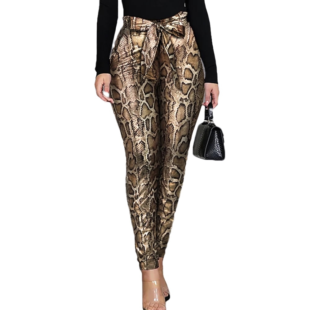 stretch leopard pants