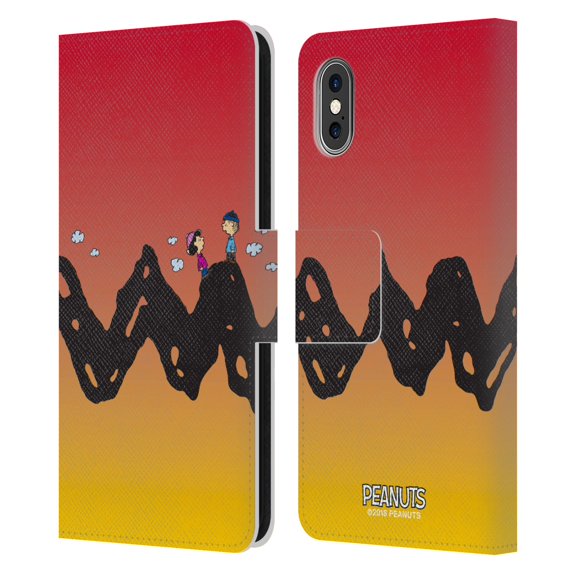 Head Case Designs Officially Licensed Peanuts Characters Charlie & Lucy Leather Book Wallet Case Cover Compatible with Apple iPhone X / iPhone XS