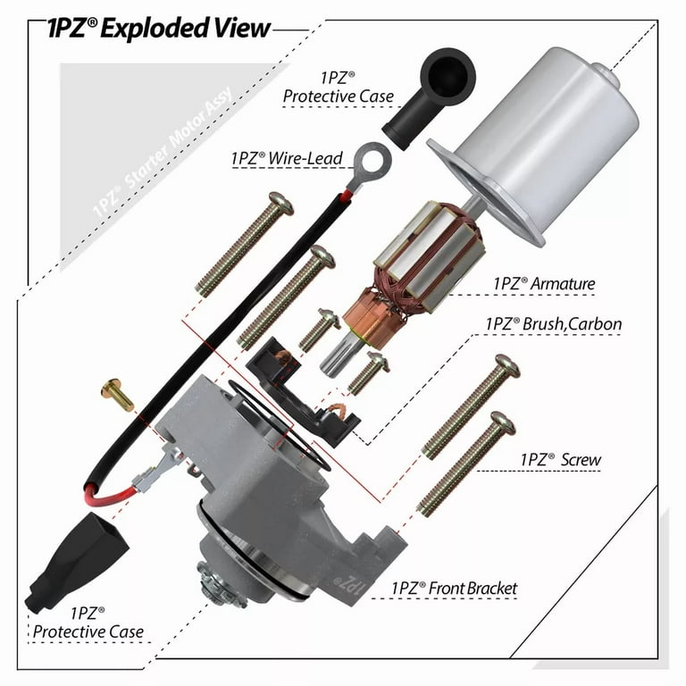 1PZ 225-CZ0 Chinese 90cc 110cc 125cc ATV Starter Motor 3 Bolt