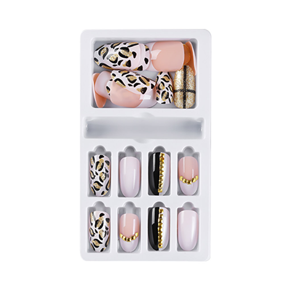 Mnycxen Press on Full Cover Fake False Nails Reusable Stick Tips, 24 Pieces - image 1 of 1
