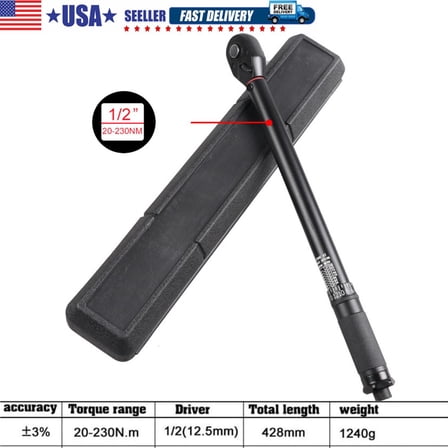 Torque Wrench Adjustable Torque Wrench 1/2" Drive 10-150ft.lb/34-340n.m