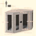 thumbnail image 3 of PawHut Dog Crate Furniture, 41 Inch Corner Design with Cushion, Grey, 3 of 10