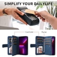 thumbnail image 3 of ZUKKASHAN For Samsung Galaxy A15 4G/5G Zipper Case 9 Card Slots with Strap Shockproof Leather Flip Wallet Handbag Zip Pocket Phone Cover Stand Folio Magnetic Shell for Samsung Galaxy A15 4G/5G, 3 of 5