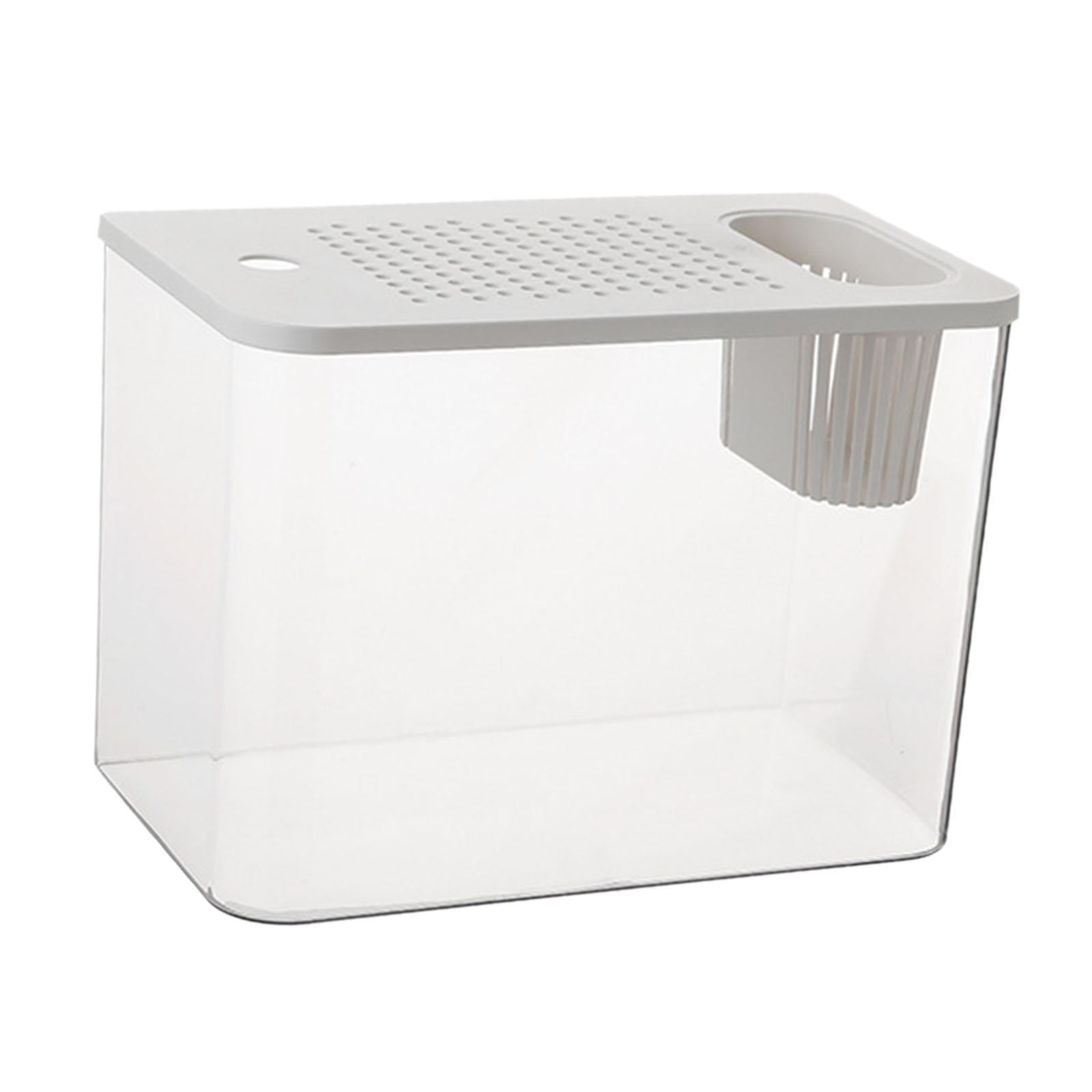 Stgfyxgs Reptile Terrarium Tank Habitat Desktop Breeding Tank Small Tank Clear Visibility for Snake Frog Betta Gecko Lizards White Lid