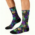 thumbnail image 6 of Women‘s Carnival Print Socks, Breathable Crew Socks with Colorful Festival Patterns, for Mardi Gras, Parties, Cosplay & Fun Outfits D 1pcs, 6 of 6