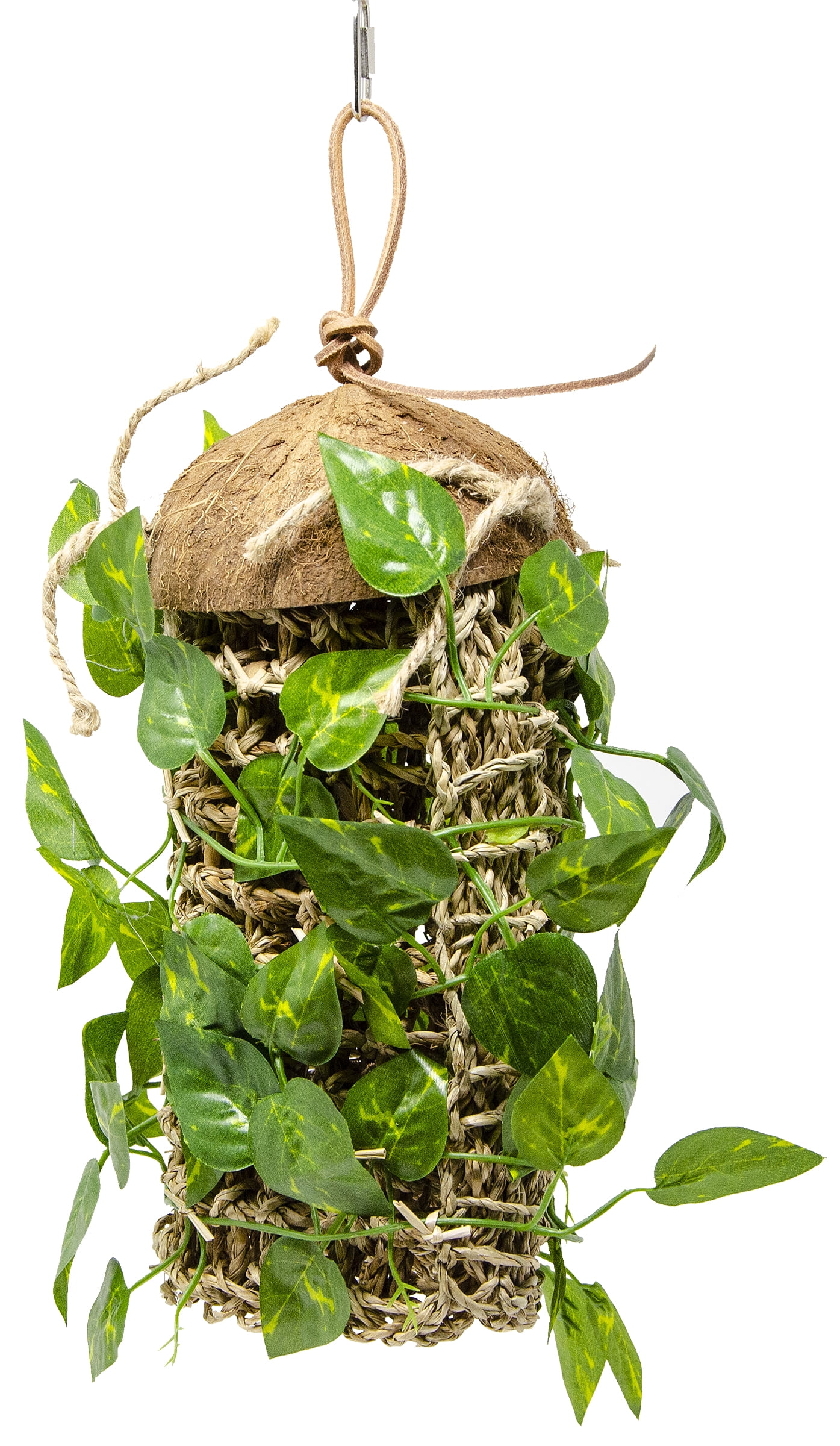 Penn-Plax Reptology Lizard Lounger Coconut Climber with Vines for Reptiles