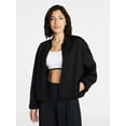 thumbnail image 3 of Avia Women's ScubaKnit Bubble Hem Bomber Jacket, Sizes XS-XXXL, 3 of 7