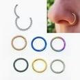 thumbnail image 2 of K-KED Stainless Steel Opening Clicker Ring Nose Clip Hoop Body Piercing Delicate Jewelry -Black-8mm, 2 of 9