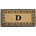 thumbnail image 1 of Nedia Home O2193D 22 x 36 Po Corinthienne Résistant Tapis de Porte en Fibre de Coco&44; Monogrammé D - Noir, 1 of 1