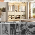 thumbnail image 4 of Homieasy Closet System with Wooden Drawers, Adjustable Angled Shoe Rack, Sturdy Garment Rack, Walk-in Closet Organizers, White Oak, 4 of 7