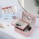 thumbnail image 4 of Organizador de Joyas, Caja de Joyero Mujer, Joyero Organizador de Viaje, Caja Joyas con Espejo 2 Capas, Organizador de Joyas Portátil para Guardar Pendientes Collares Anillos (Rosa), 4 of 7
