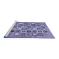 thumbnail image 2 of Ahgly Company Machine Washable Indoor Round Abstract Blue Modern Area Rugs, 3' Round, 2 of 4