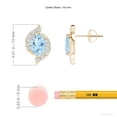 thumbnail image 2 of ANGARA Natural Oval 1.2 ct Aquamarine and Diamond Swirl Stud Earrings in 14K Yellow Gold for Women (Size-7x5mm) | March Birthstone, Anniversary, Jewelry Gift for Women | Natural Aquamarine Earrings, 2 of 7