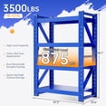 thumbnail image 5 of Welfiya 47"Wide Garage Shelving Unit,3500LBS Heavy Duty Storage Shelves,4-Tier Metal Industrial Shelving,Adjustable Standing Shelf for Warehouse,Basement,Workshop,47.2"W x 23.6"D x 78.7"H,Blue, 5 of 10