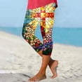 thumbnail image 2 of Pantalones de Ajuste Seco Mujeres Pascua Impresa Leggings Recortados, Estirable Transpirable Casual Y Yoga, 2 of 7