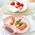 thumbnail image 4 of for Shell Shaped Dumpling Plate with Vinegar Plate Ceramic Plate Breakfast Plate Used for Restaurants Kitchens and Other Places Baby Shower Wedding Party Tableware, 4 of 16