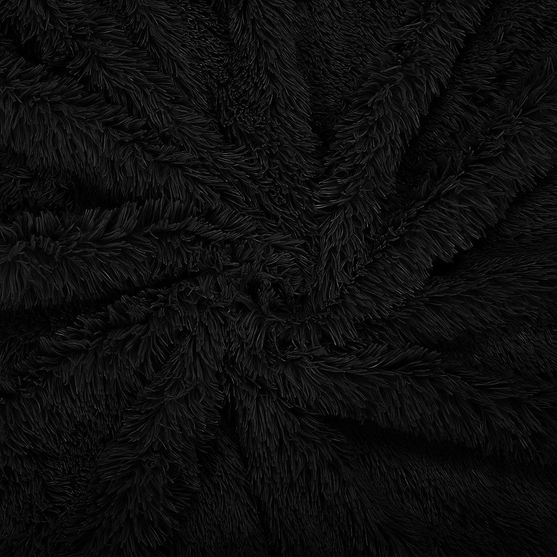Unique Bargains Shaggy Faux Fur Soft Sherpa Blanket Black Throw(50" x 60")