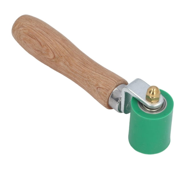 Rouleau de Pression à Main pour Couture Double Roulement Rouleau de Pression en Silicone avec Poignée en Bois de Hêtre pour Toiture Soudure PVC